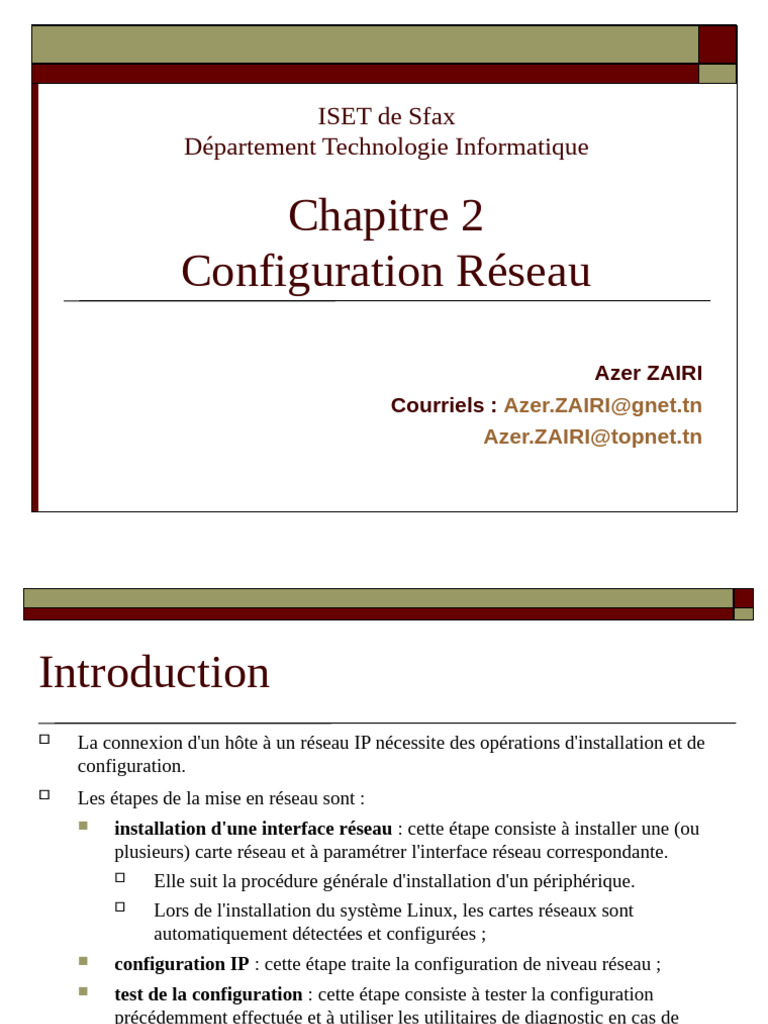 Configuration Réseau et Interfaces Linux | PDF | Adresse IP | Routage