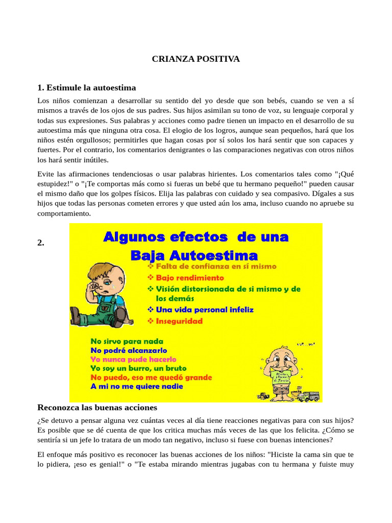 Guía de Crianza Positiva para Padres | PDF | Autoestima | Toma de ...