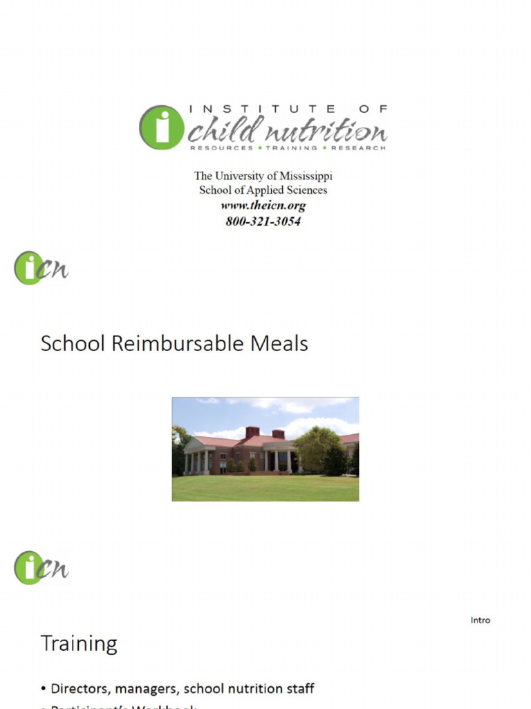 School Reimbursable Meals Training Guide | PDF | Lunch | Foods