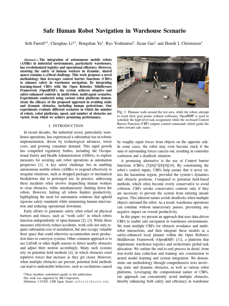 Safe Navigation for Warehouse Robots | PDF | Kinematics | Robotics