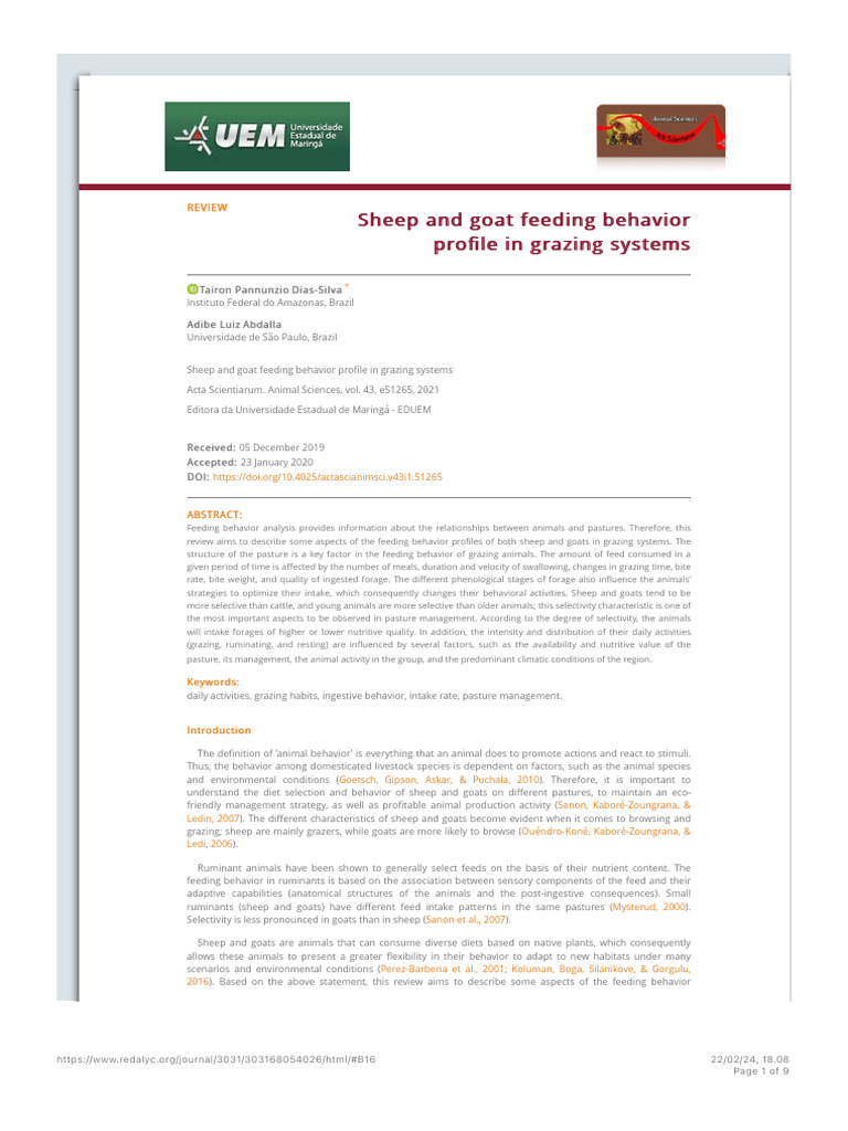 Sheep and Goat Feeding Behavior Profile in Grazing Systems | PDF ... - The Effects Of Grazing Behavior On Dog Learning Abilities Pdf