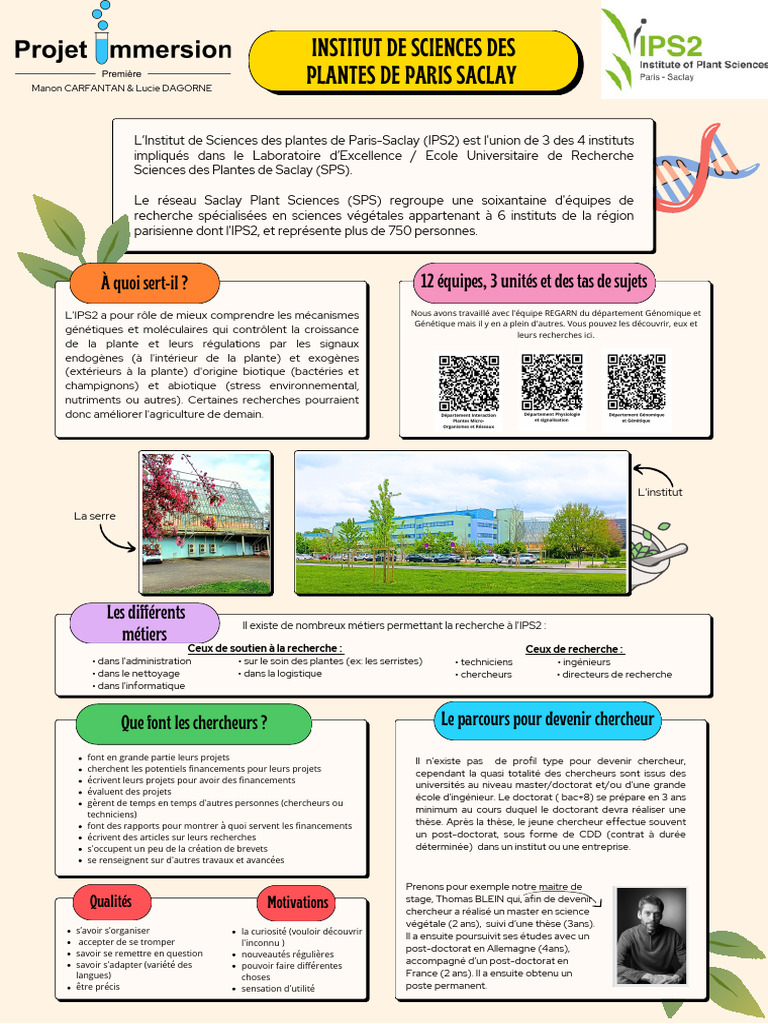 Recherche en sciences des plantes à l'IPS2 | PDF | Gène | Plasmide