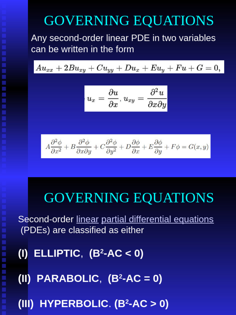Governing Equations of PDEs | PDF | Partial Differential Equation ...