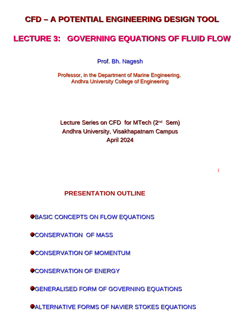 Lecture 3 (Cfd-General) | PDF | Fluid Dynamics | Momentum