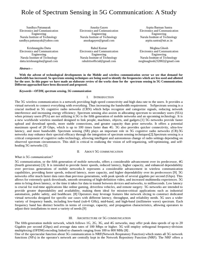 Role - of - Spectrum - Sensing - in - 5G Maam Version | PDF | Cognitive ...