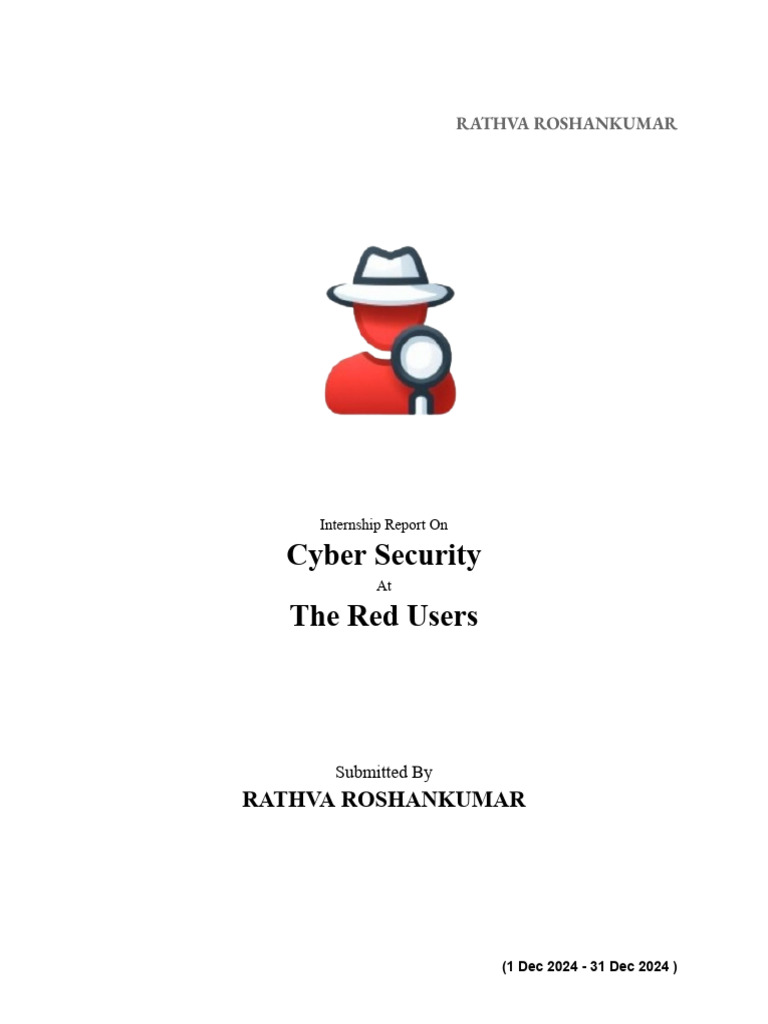 Cyber Security Internship Report | PDF | Malware | Denial Of Service Attack