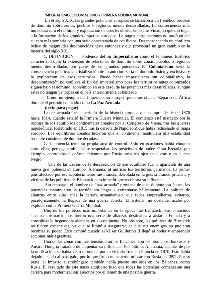 La Paz Armada y la Primera Guerra Mundial | PDF | Austria Hungría ...