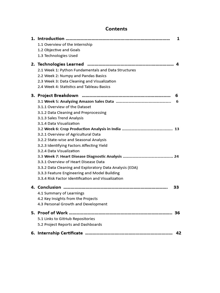 Data Analysis Internship Report | PDF