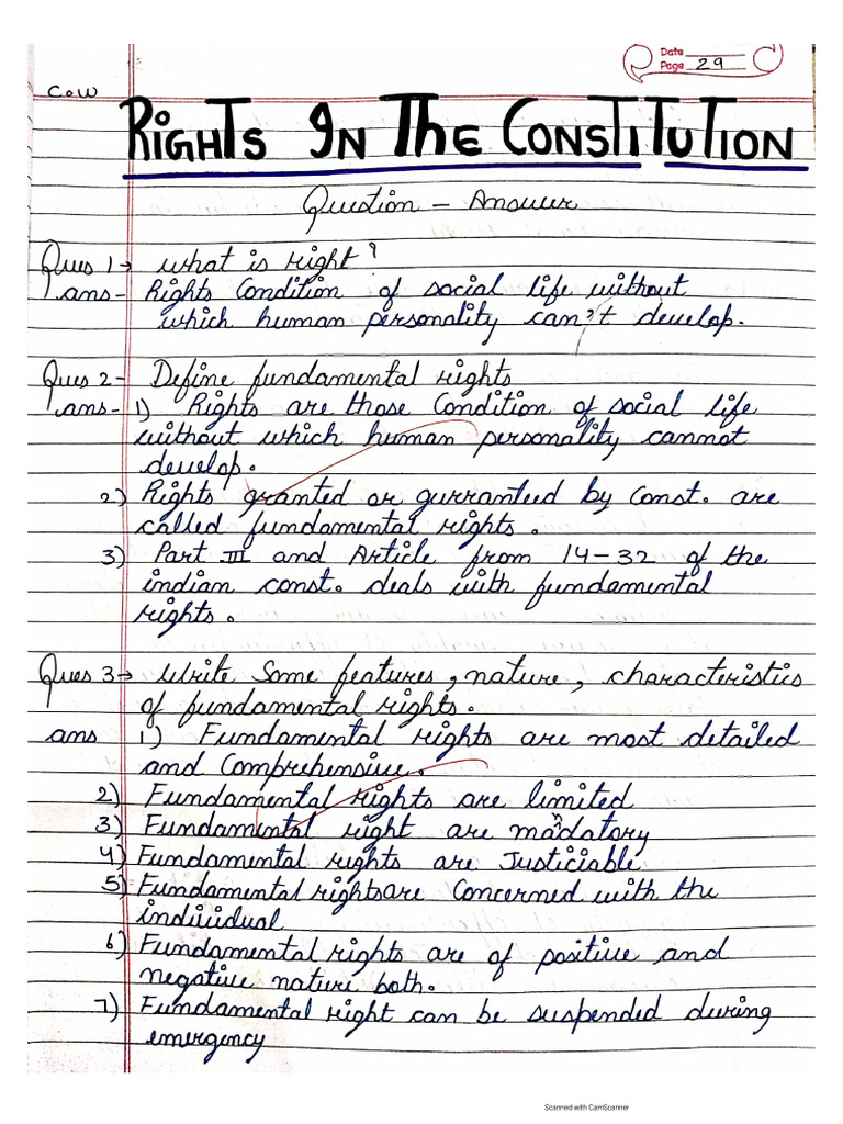 Chapter-2 Rights in The Indian Constitution Pol - Sci | PDF