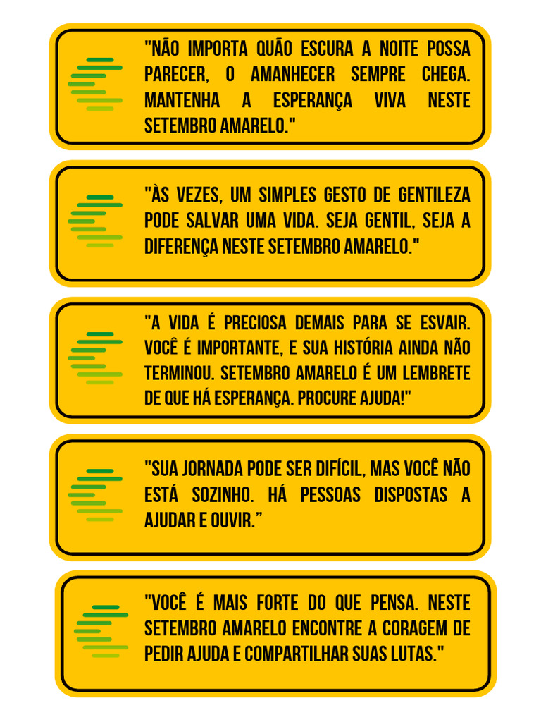 Esperança e Apoio no Setembro Amarelo | PDF | Amor | Vida