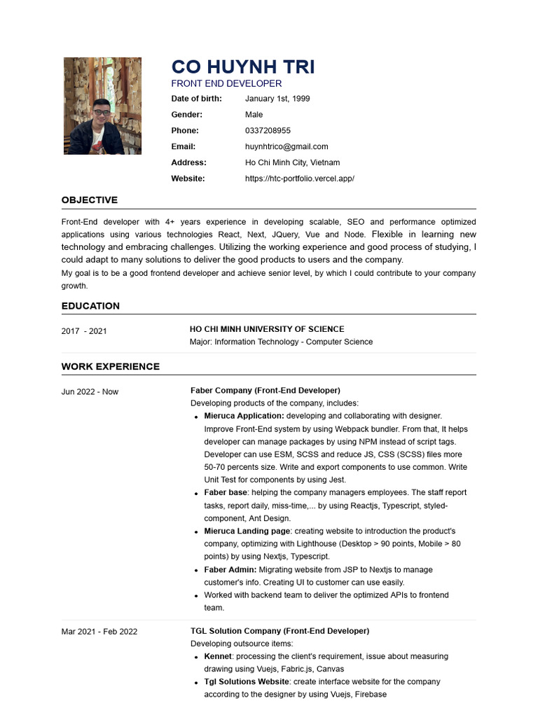 Front-End Developer Portfolio Overview | PDF | Computing | Web Development