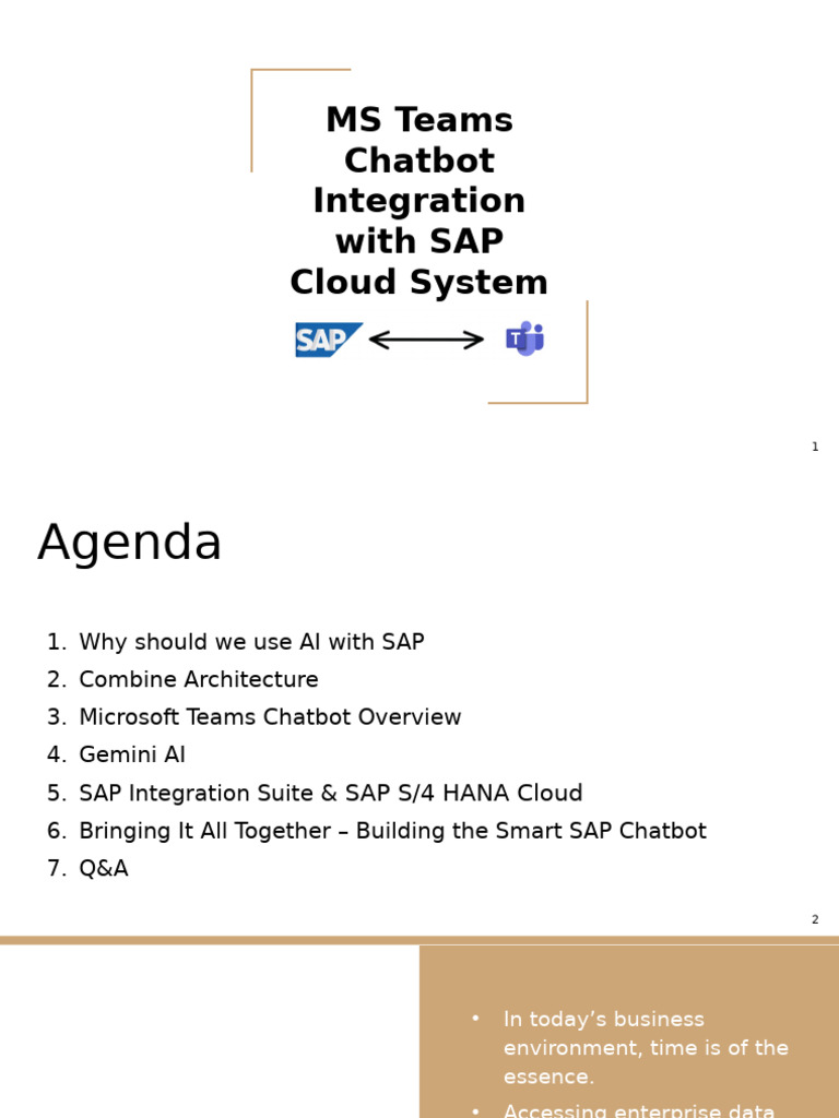 SAP Chatbot Integration with Teams | PDF | Artificial Intelligence ...