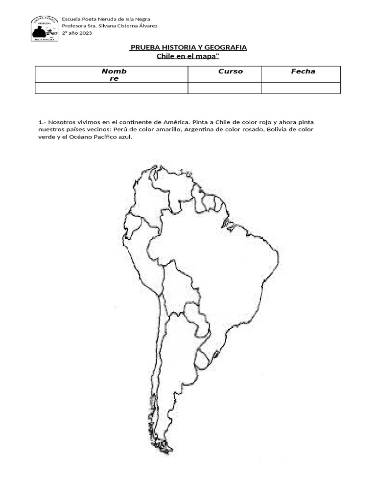 Prueba de Historia y Geografía 2° Año Chile | PDF