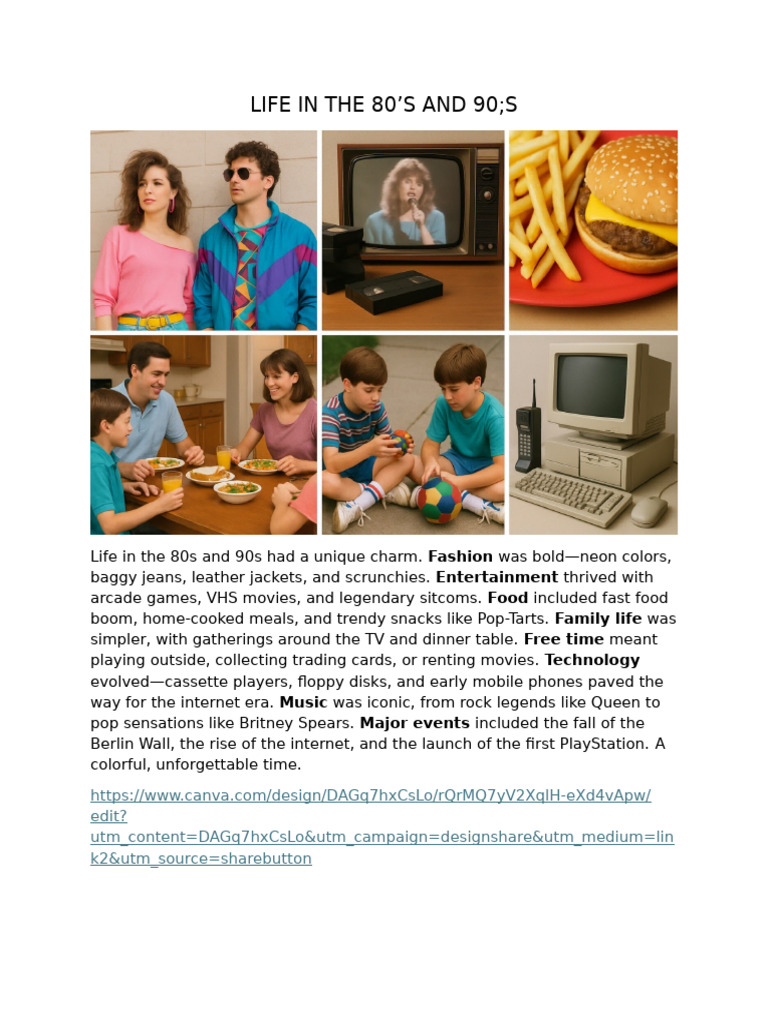 Life in the 80s: Culture and Trends | PDF