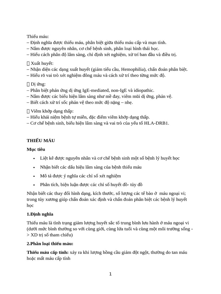 Thiếu Máu-Ntho | PDF