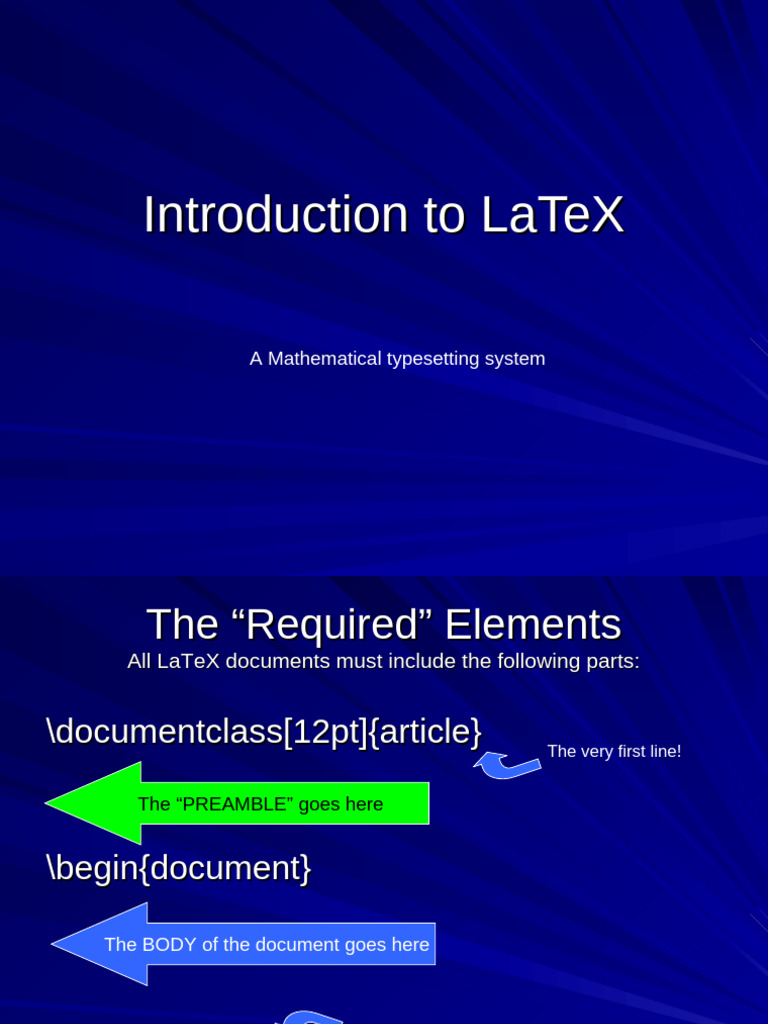 LaTeX Basics: Document Structure & Math | PDF | Text