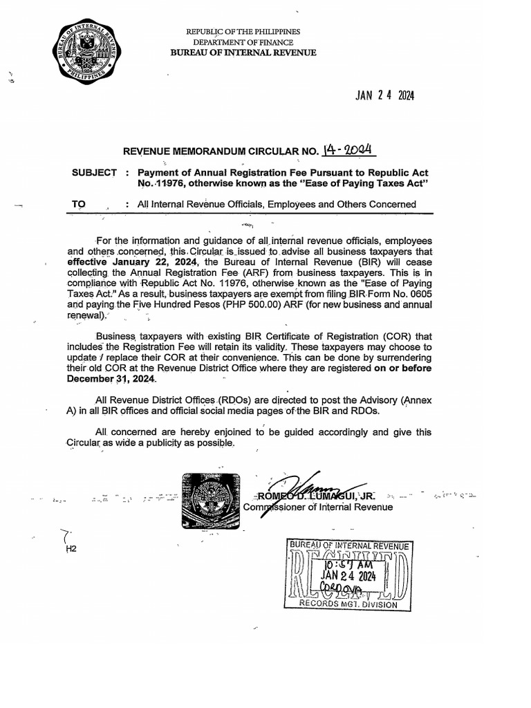 RMC 14-2024 | PDF
