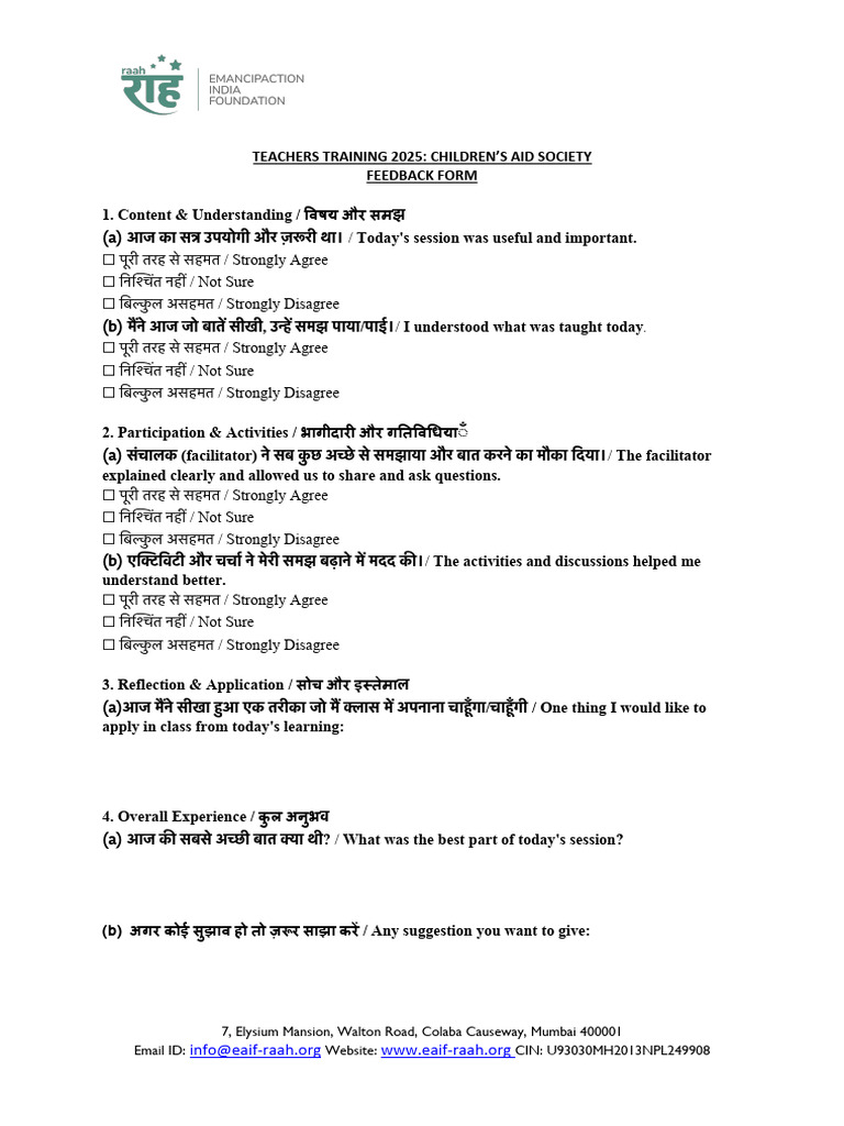 Teachers Training 2025 CAS | PDF