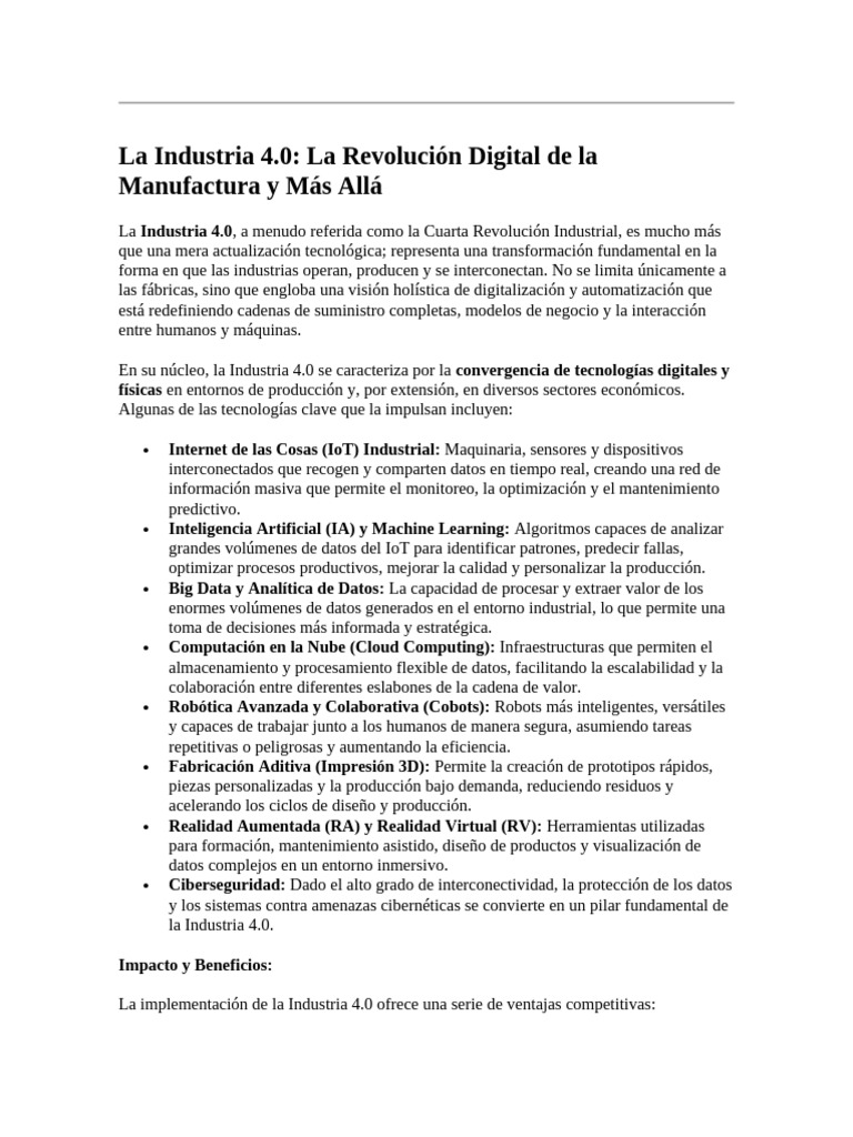 La Industria 4 | PDF | Internet de las Cosas | Informática