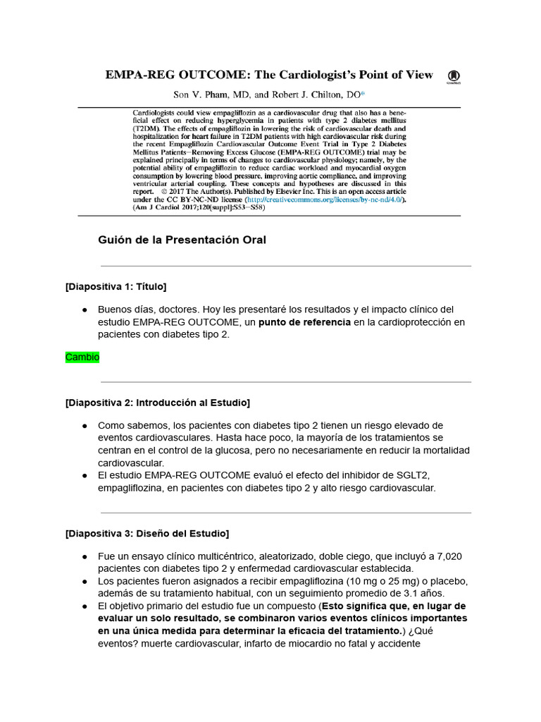 Impacto del Estudio EMPA-REG OUTCOME | PDF | Enfermedades y trastornos ...