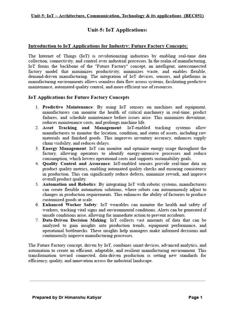 IoT Applications in Future Factories | PDF | Internet Of Things | Computing