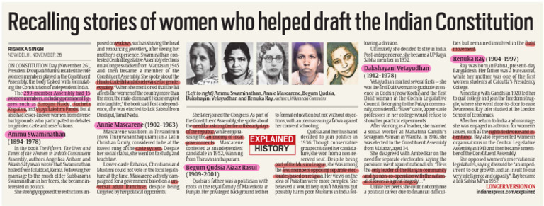 Role of Women in Drafting Indian Constitution | PDF
