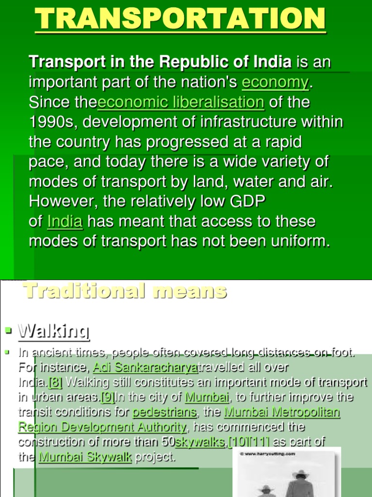 Transportation Modes in India | PDF | Transport | Road Transport