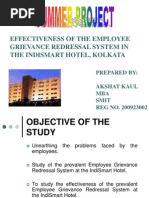 Effectiveness of The Employee Grievance Redressal System in The Indismart Hotel, Kolkata