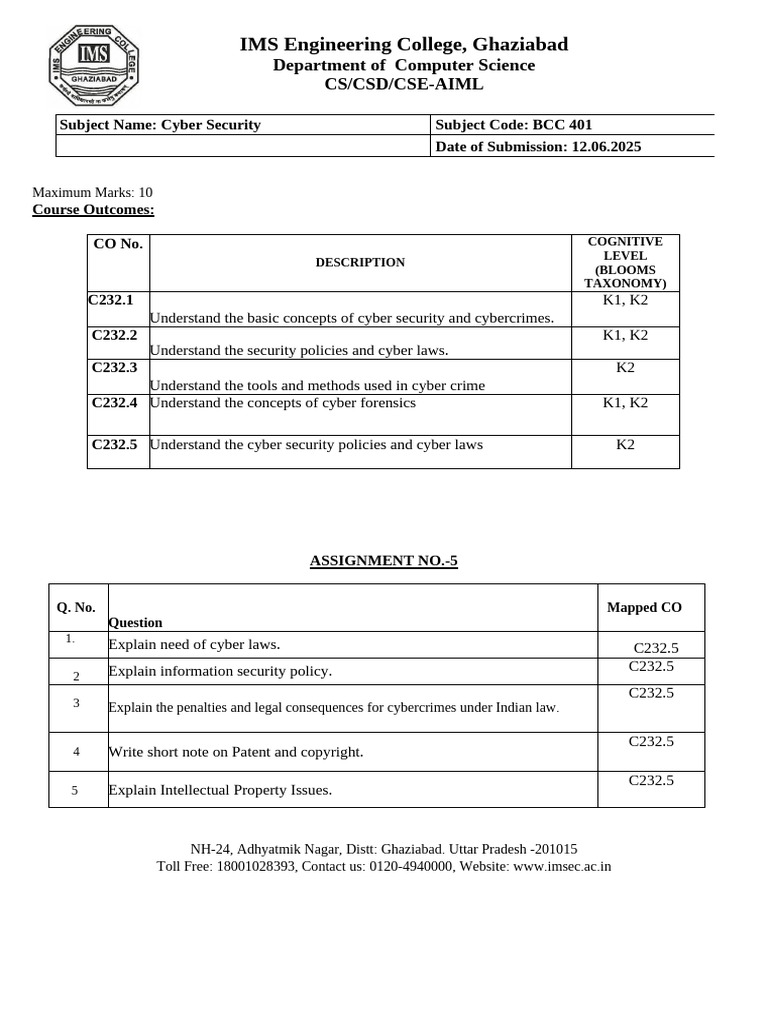1258 Assignment No.5 | PDF