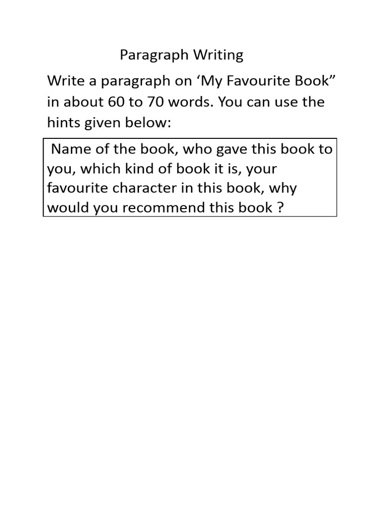 My Favourite Book Paragraph Guide | PDF
