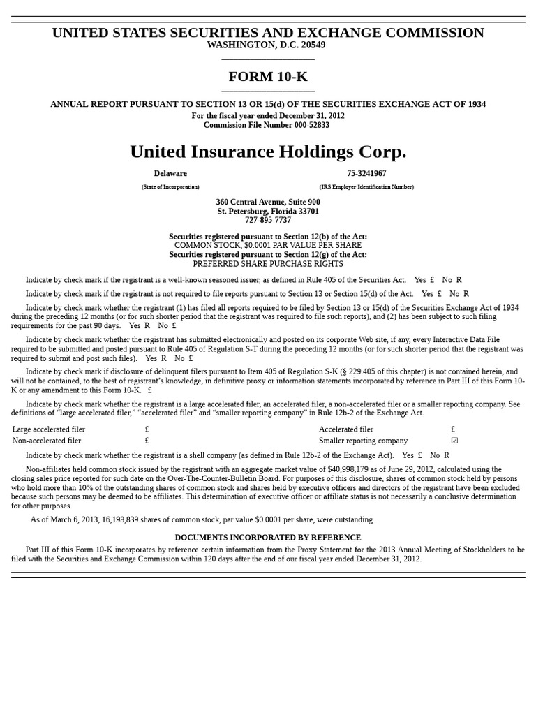 ACIC (American Coastal Insurance Corporation) Annual Report Pursuant To ...