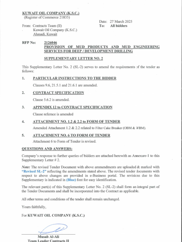 00 Supplementary Letter No. 2 | PDF