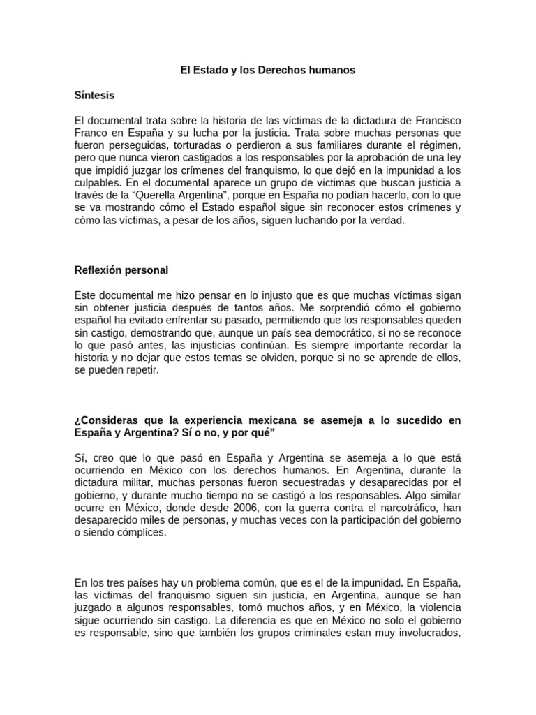 El Estado y Los Derechos Humanos | PDF