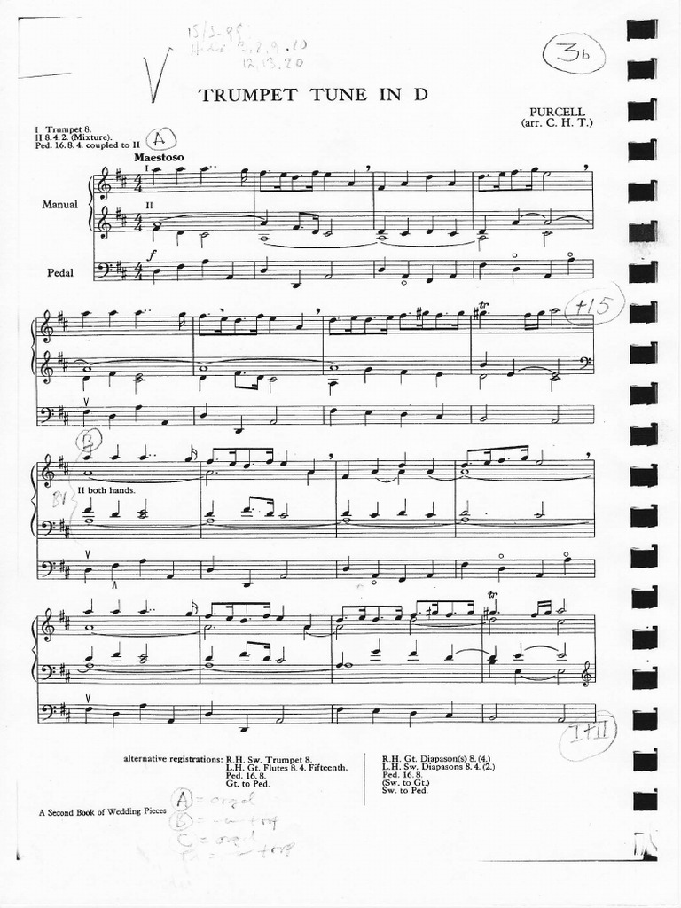 Trumpet Tune in D - Purcell | PDF
