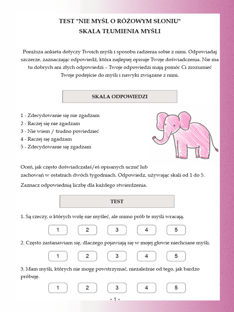 Test Rozowy Slon | PDF