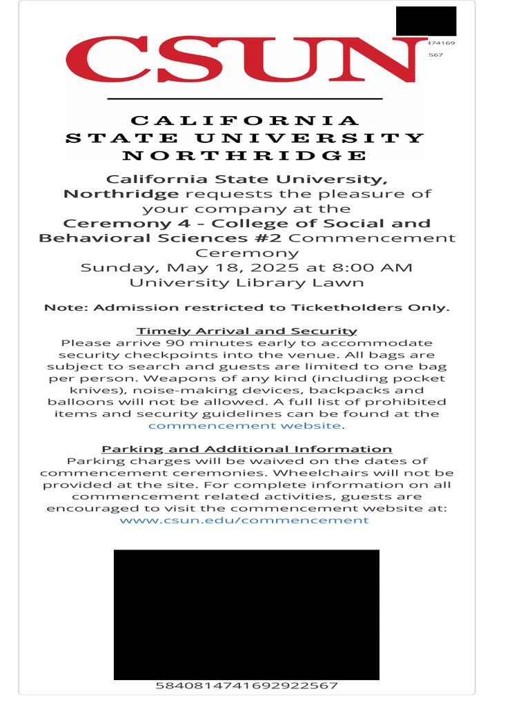CSUN Commencement Ceremony Details | PDF