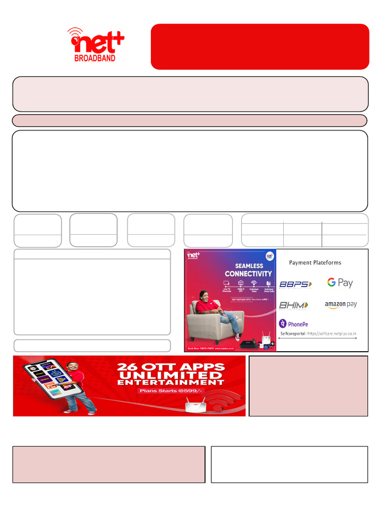 Netplus Broadband Tax Invoice Details | PDF | Receipt | Cheque