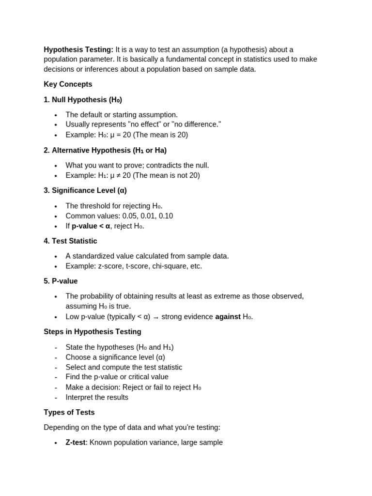 Understanding Hypothesis Testing Basics | PDF | Empiricism | Inference