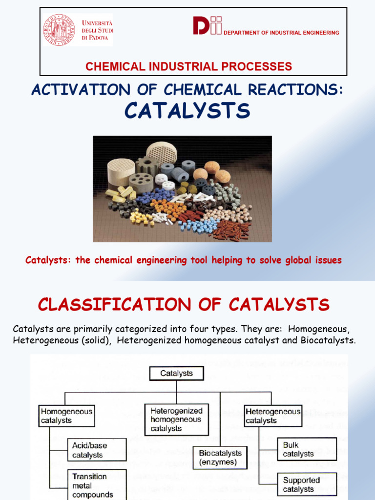 Catalysts in Chemical Industrial Processes | PDF | Catalysis | Zeolite