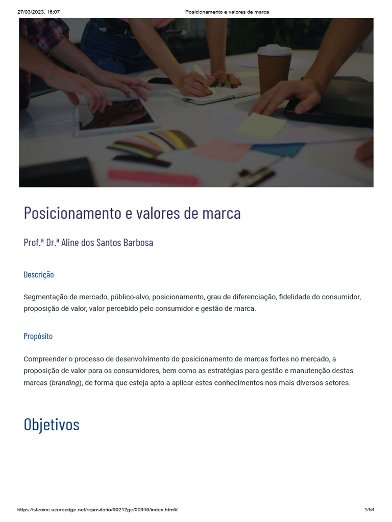 Posicionamento e Gestão de Marcas | PDF | Marca | Marketing