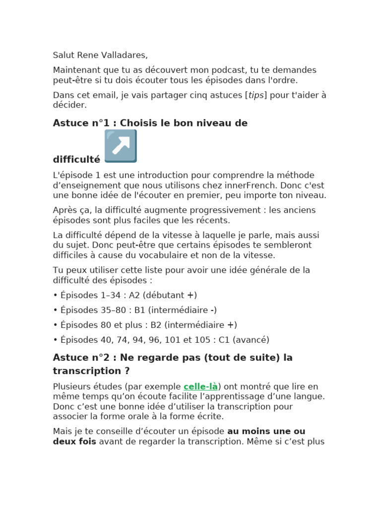 5 astuces pour écouter mon podcast | PDF | Linguistique