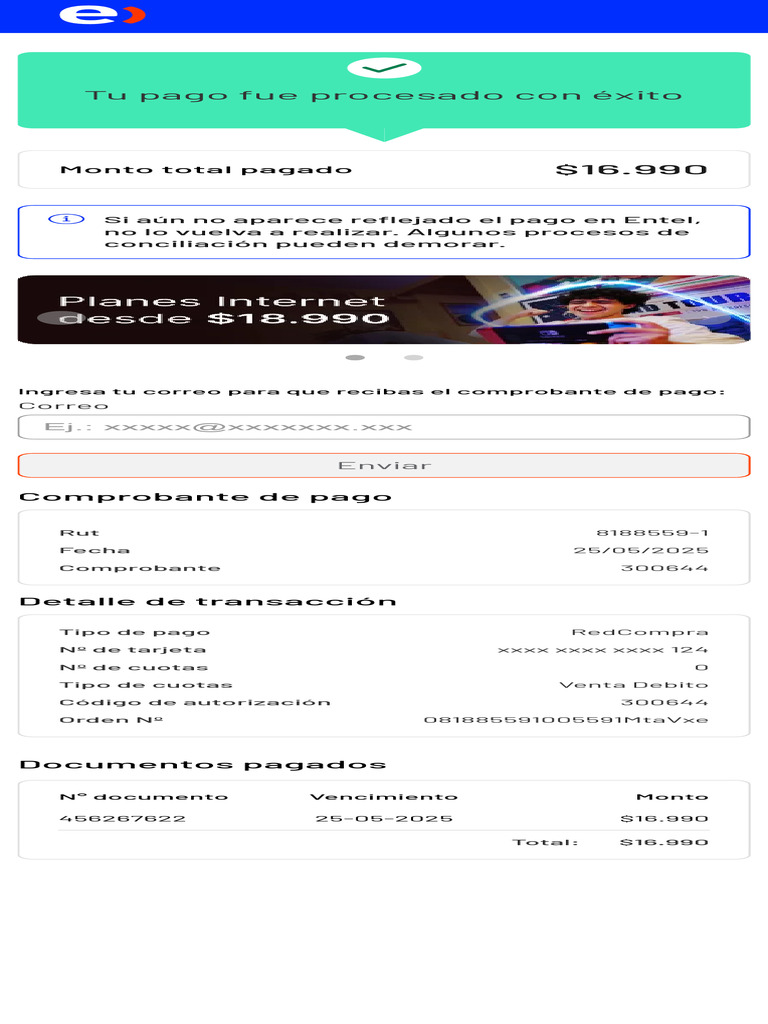 Pago en Línea Entel | PDF
