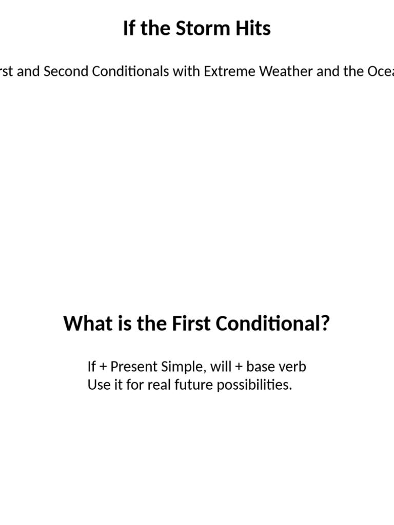 Conditional Sentences and Extreme Weather | PDF