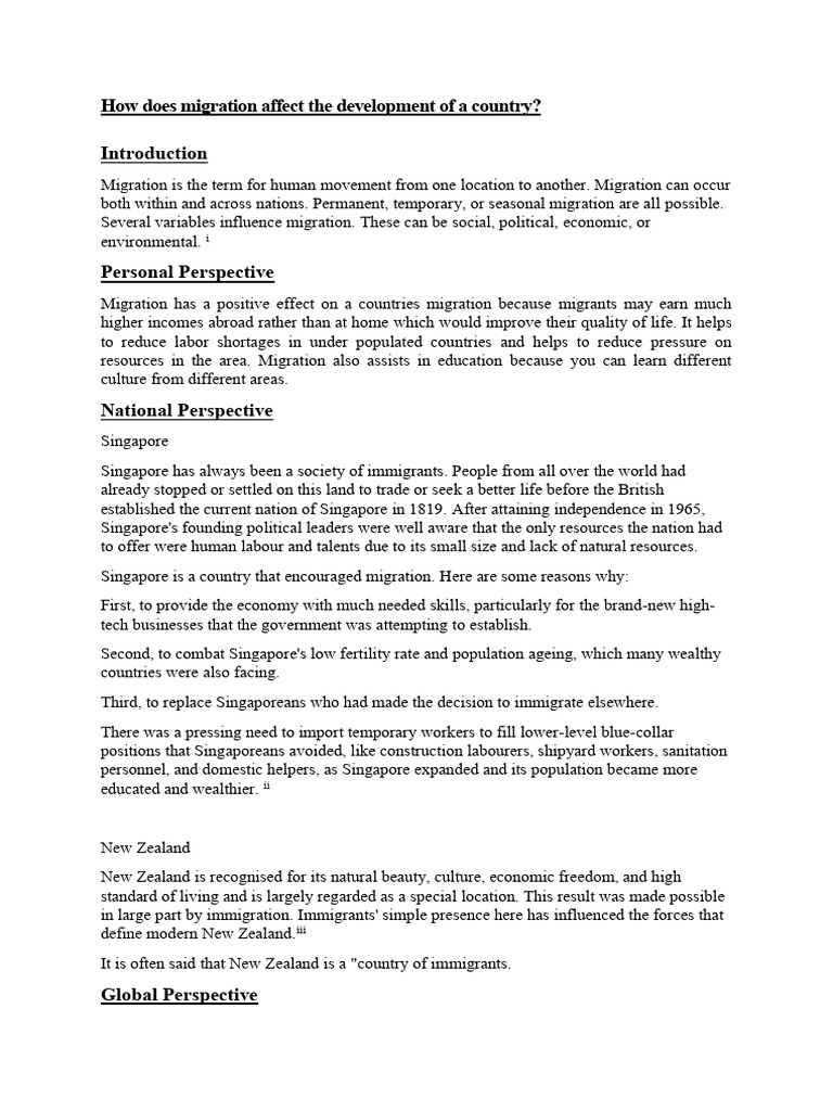 Impact of Migration on National Development | PDF | Human Migration ...