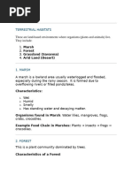 Types and Examples of Terrestrial Habitats | PDF | Marsh | Desert