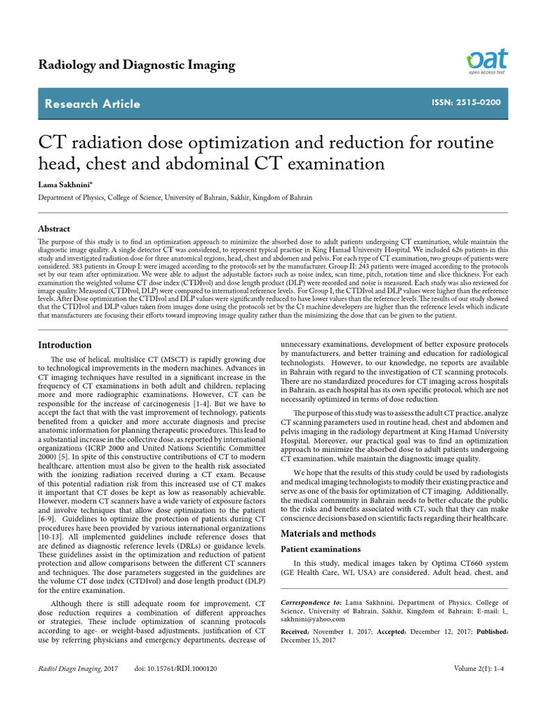 Rdi 2 120 | PDF | Ct Scan | Radiology