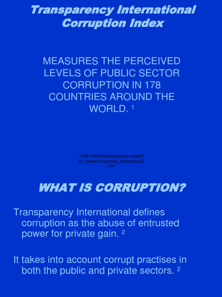 Global Corruption Index 2010 | PDF | Finance & Money Management