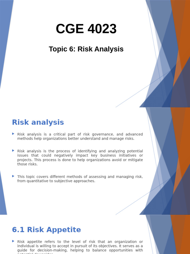 Topic 6 - Risk Analysis 0525 | PDF | Risk | Risk Management
