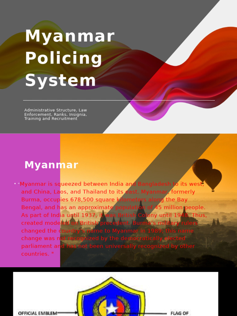Myanmar Policing System: Administrative Structure, Law Enforcement ...
