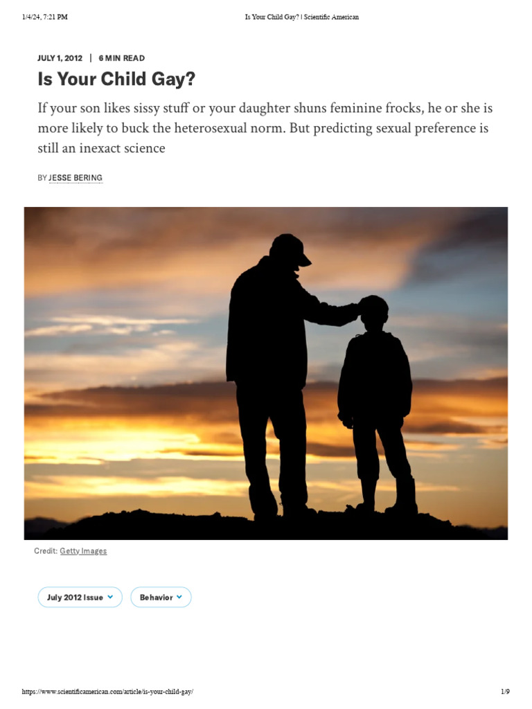 Predicting Childhood Homosexuality | PDF | Homosexuality | Sexual ...